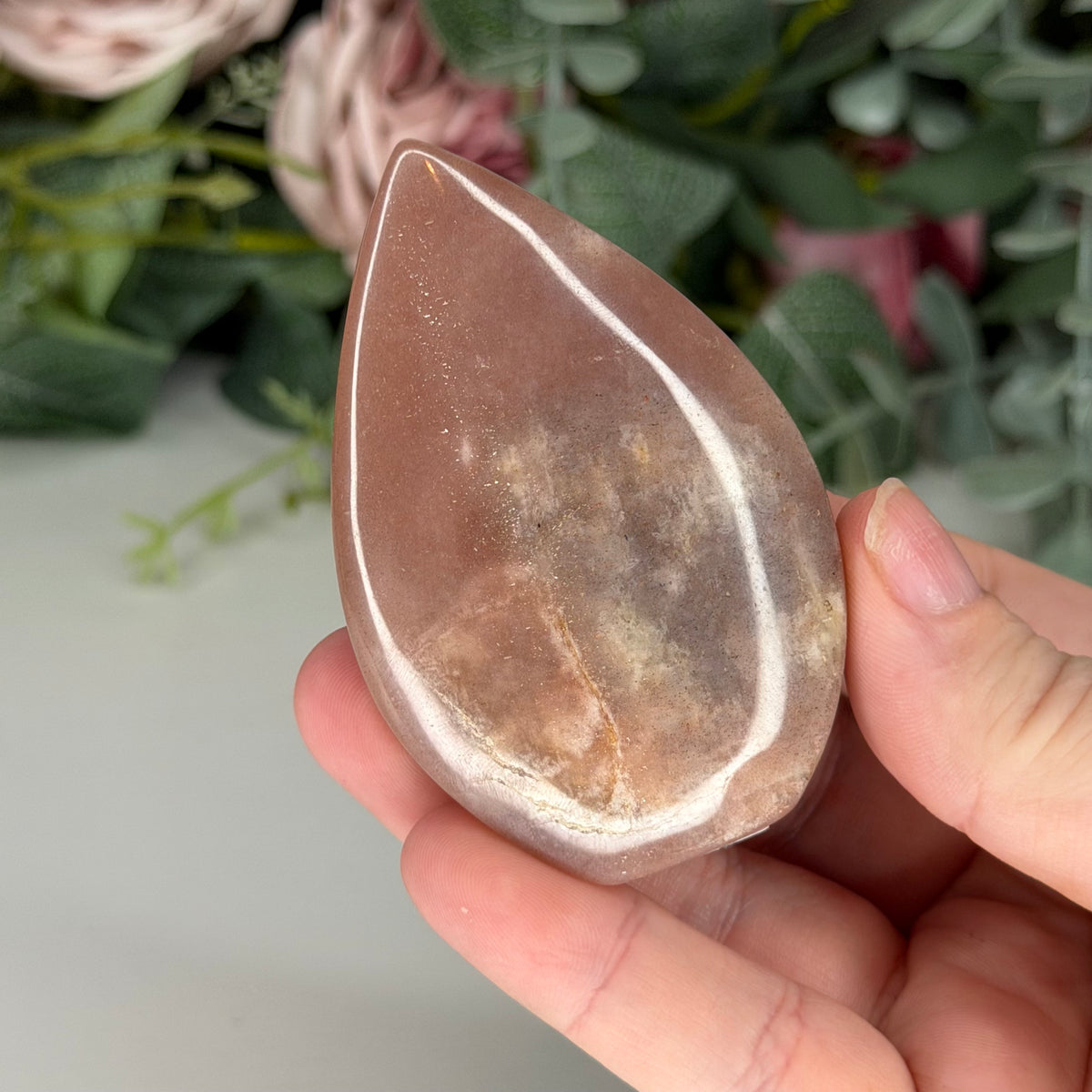 Peach Moonstone Teardrop