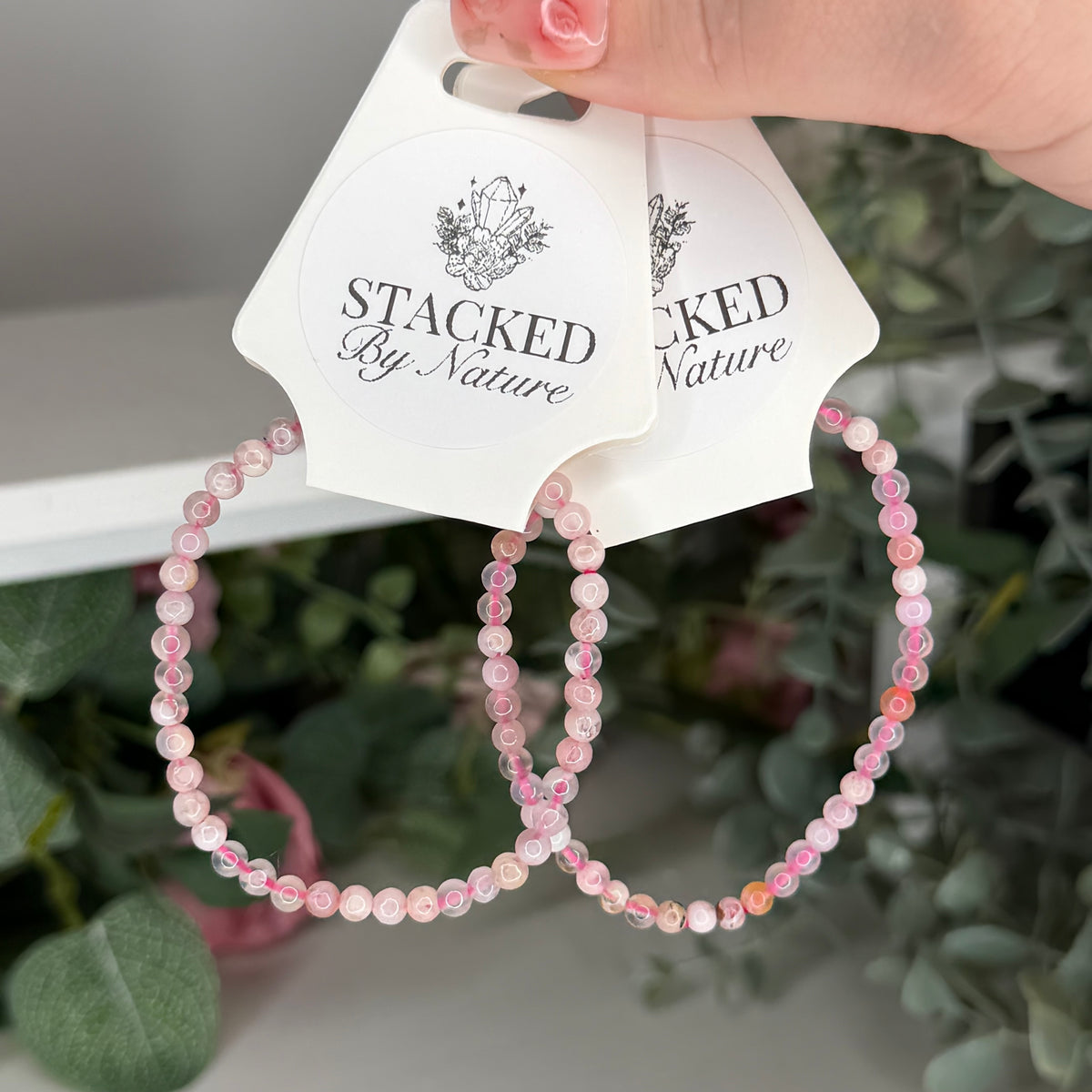 Flower Agate Bracelet (4mm)