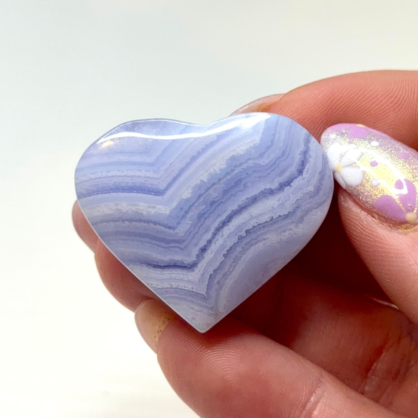 Blue Lace Agate Hearts & Palms