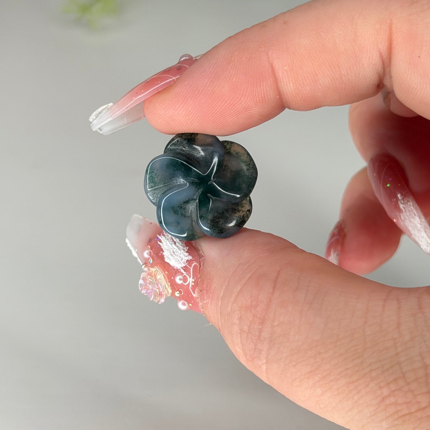 Moss Agate Mini Rose