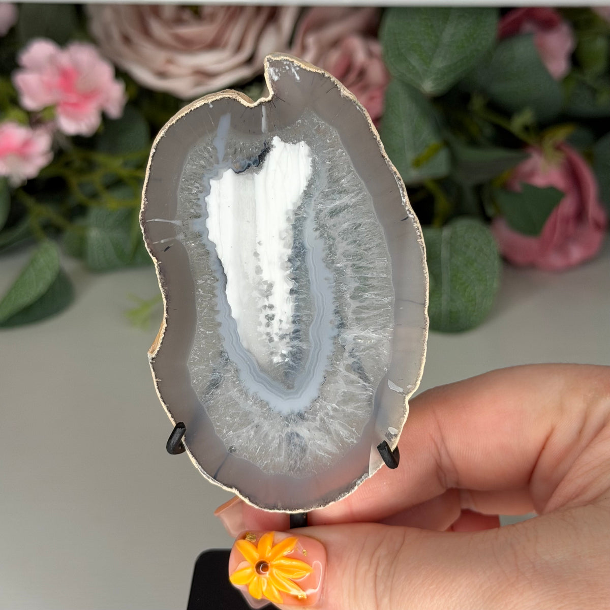Agate Slice on Stand E