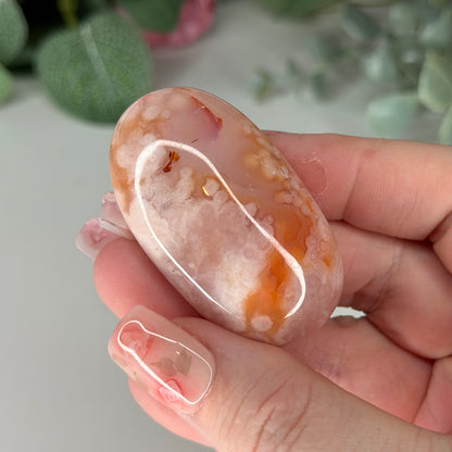 Carnelian Flower Agate Palmstone