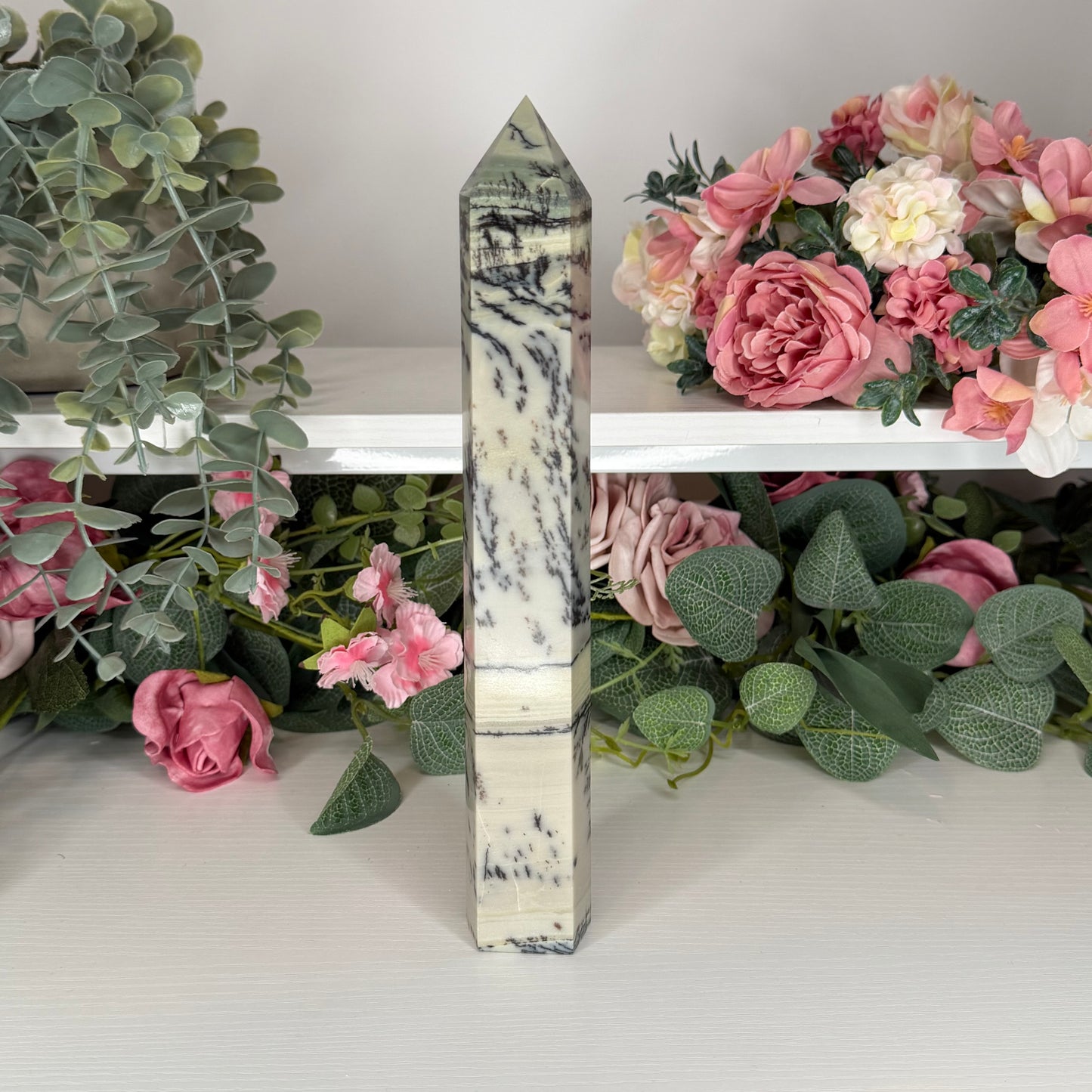 Green Dendritic Picture Jasper Statement Towers