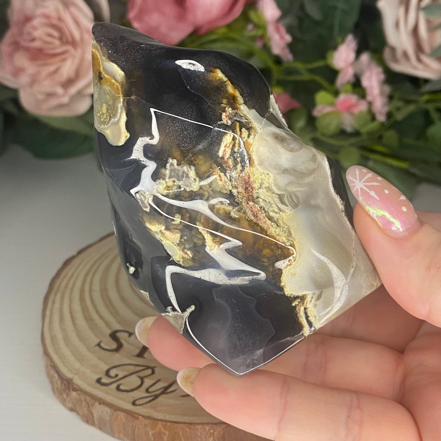 Volcano Agate Flames