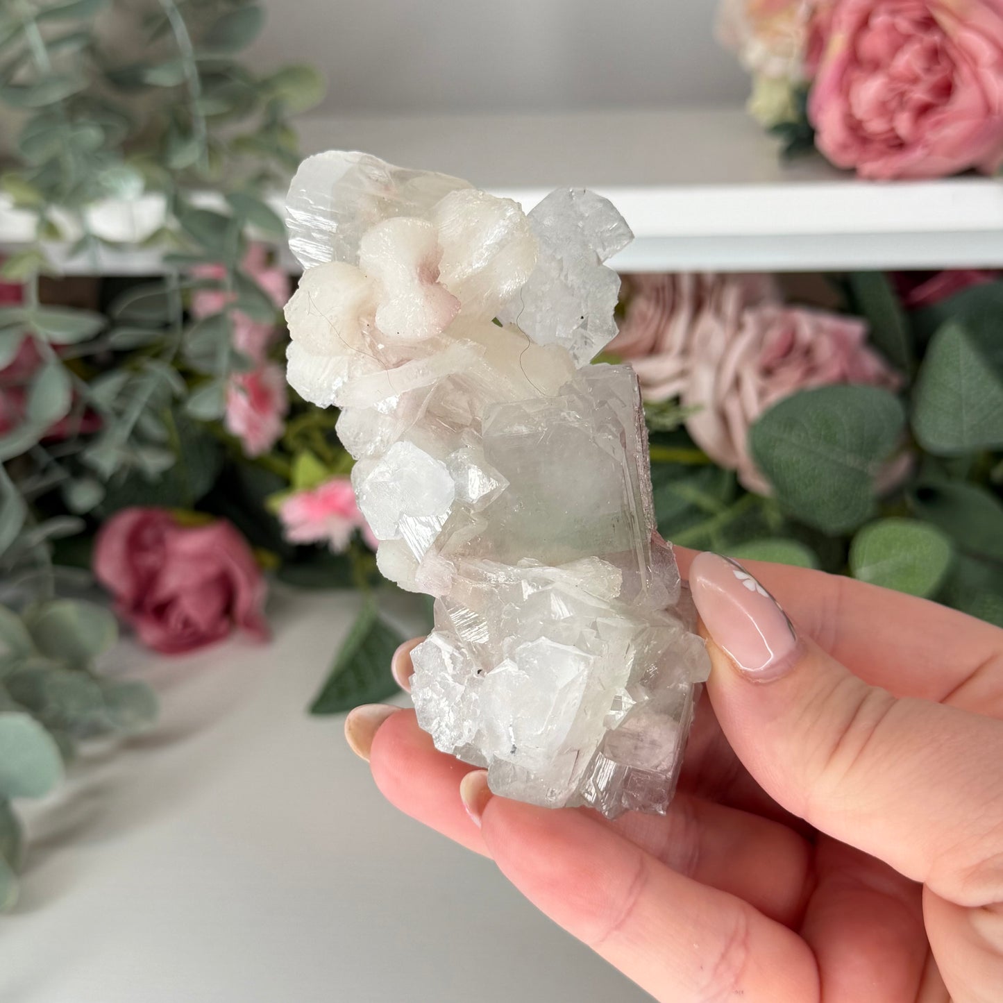 Pink Apophyllie with Stilbite