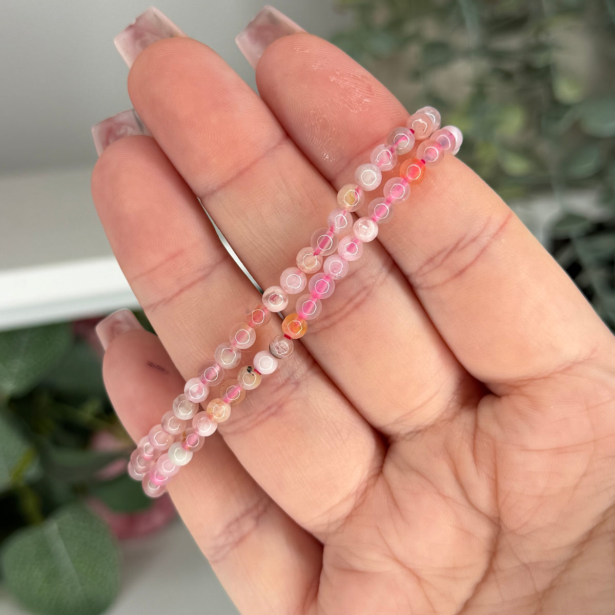 Flower Agate Bracelet (4mm)