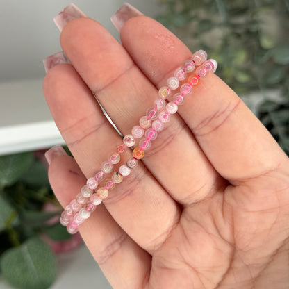 Flower Agate Bracelet (4mm)