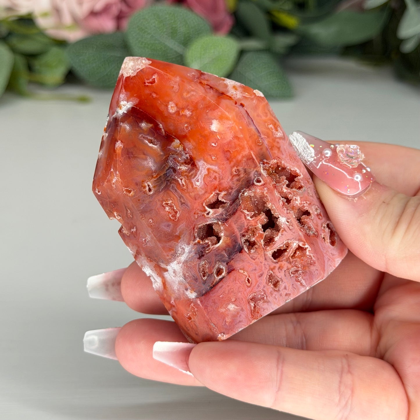 Pink Carnelian Domino Towers