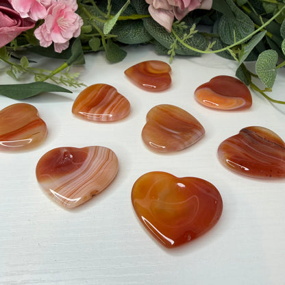 Carnelian Heart Shaped Worry Stone (Intuitively Chosen)