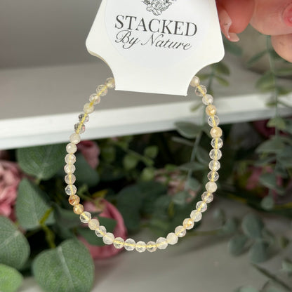 Golden Rutile Quartz Faceted Bracelet (4mm)