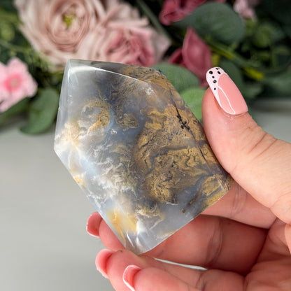 Indonesian Dendritic Moss Agate Domino Towers