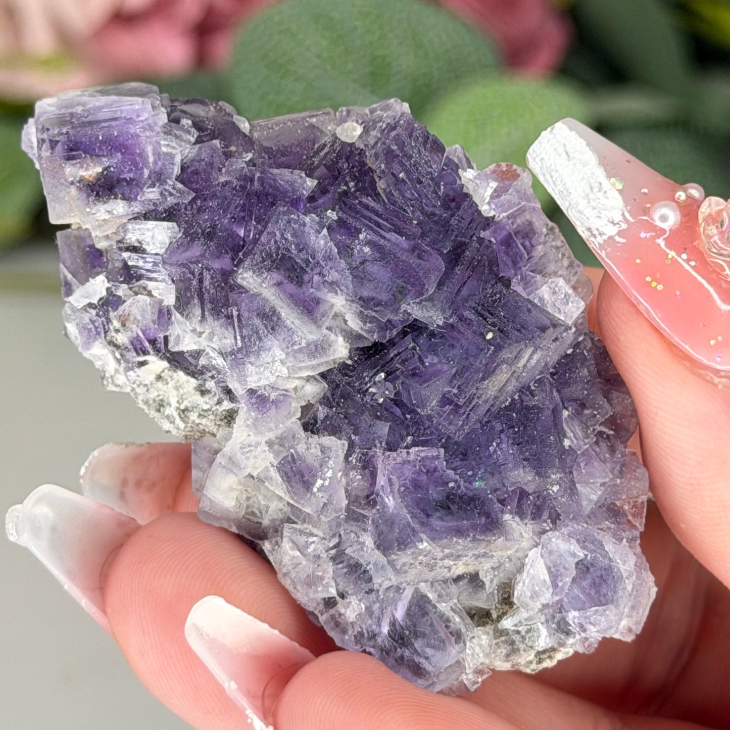Purple Fluorite Specimen Sand Included