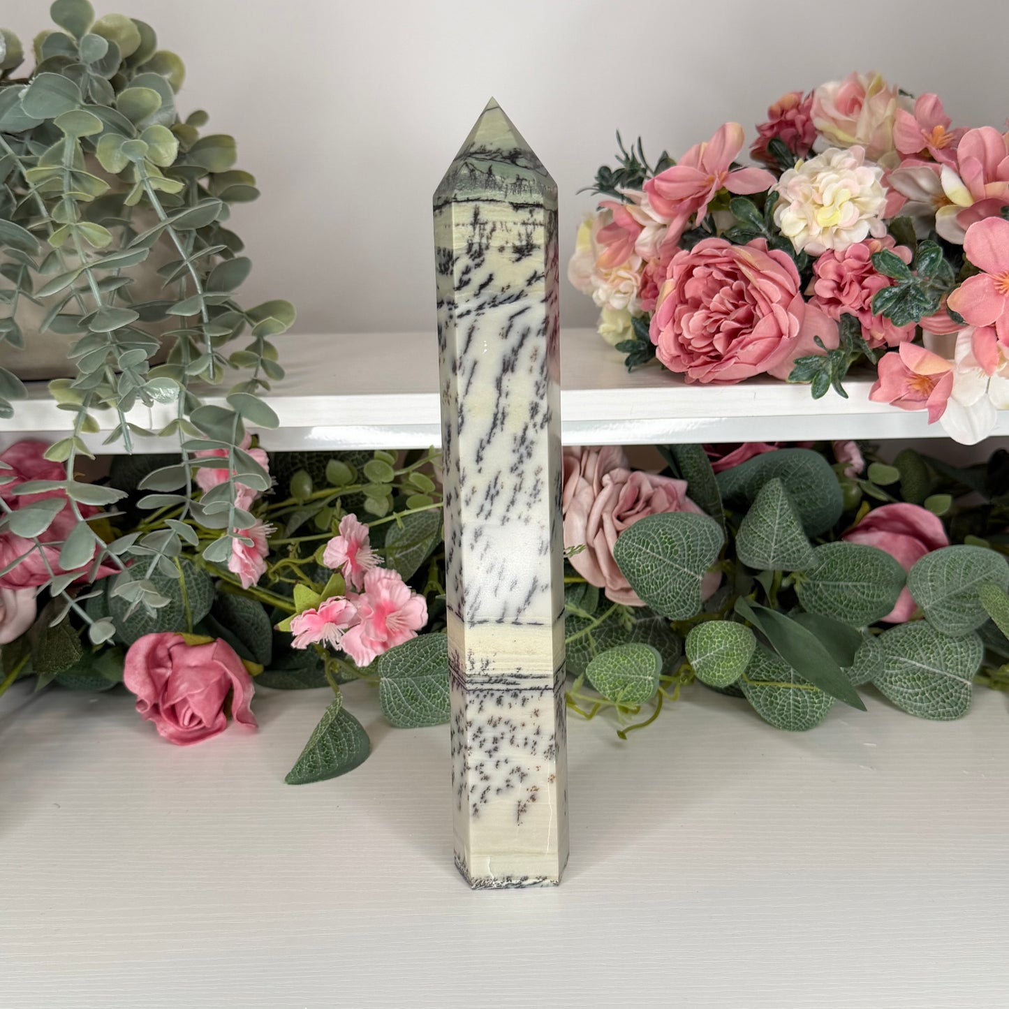 Green Dendritic Picture Jasper Statement Towers