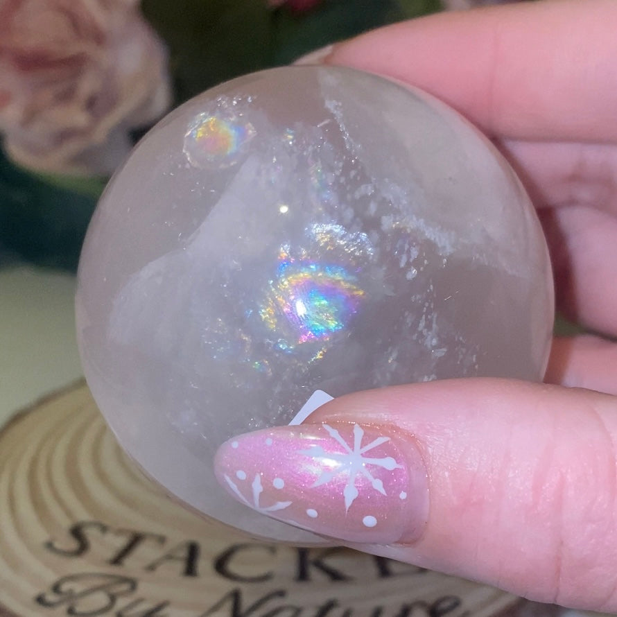 Pink Girasol Quartz Sphere