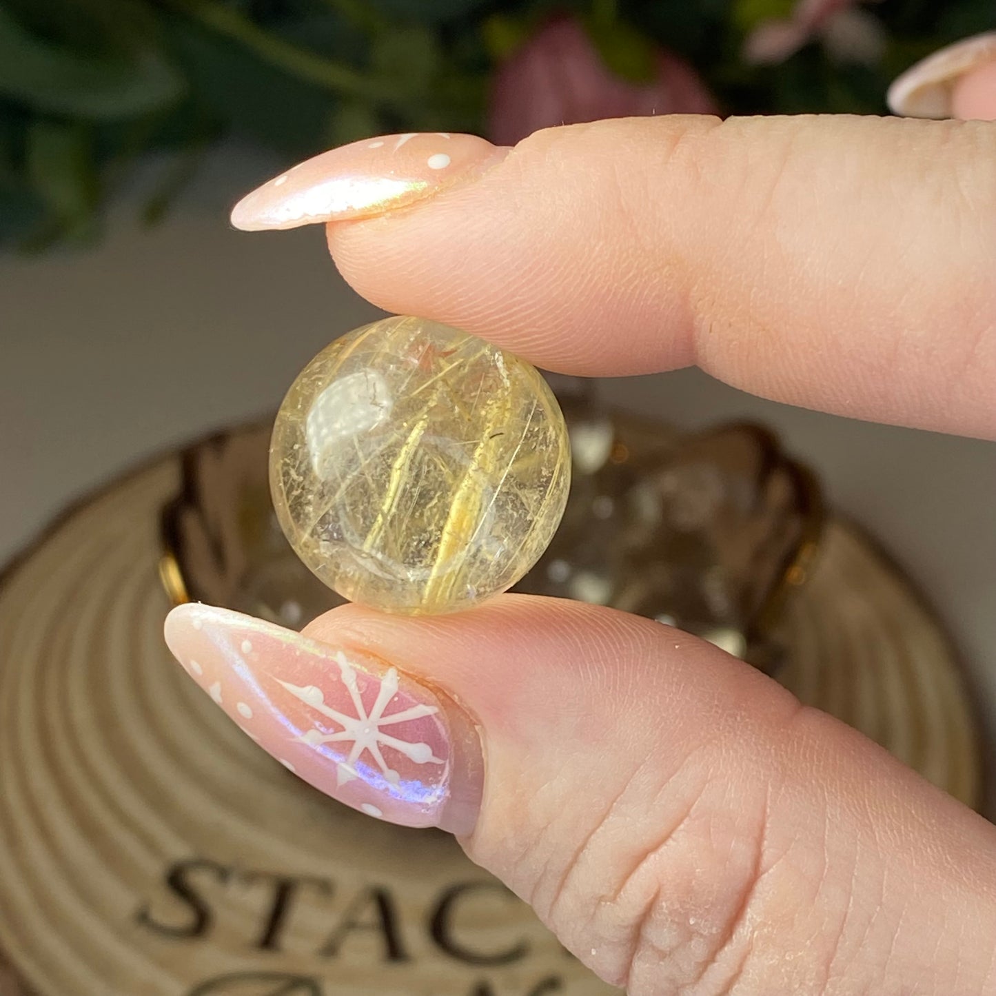 High Quality Golden Rutile Mini Sphere (Intuitively Chosen)