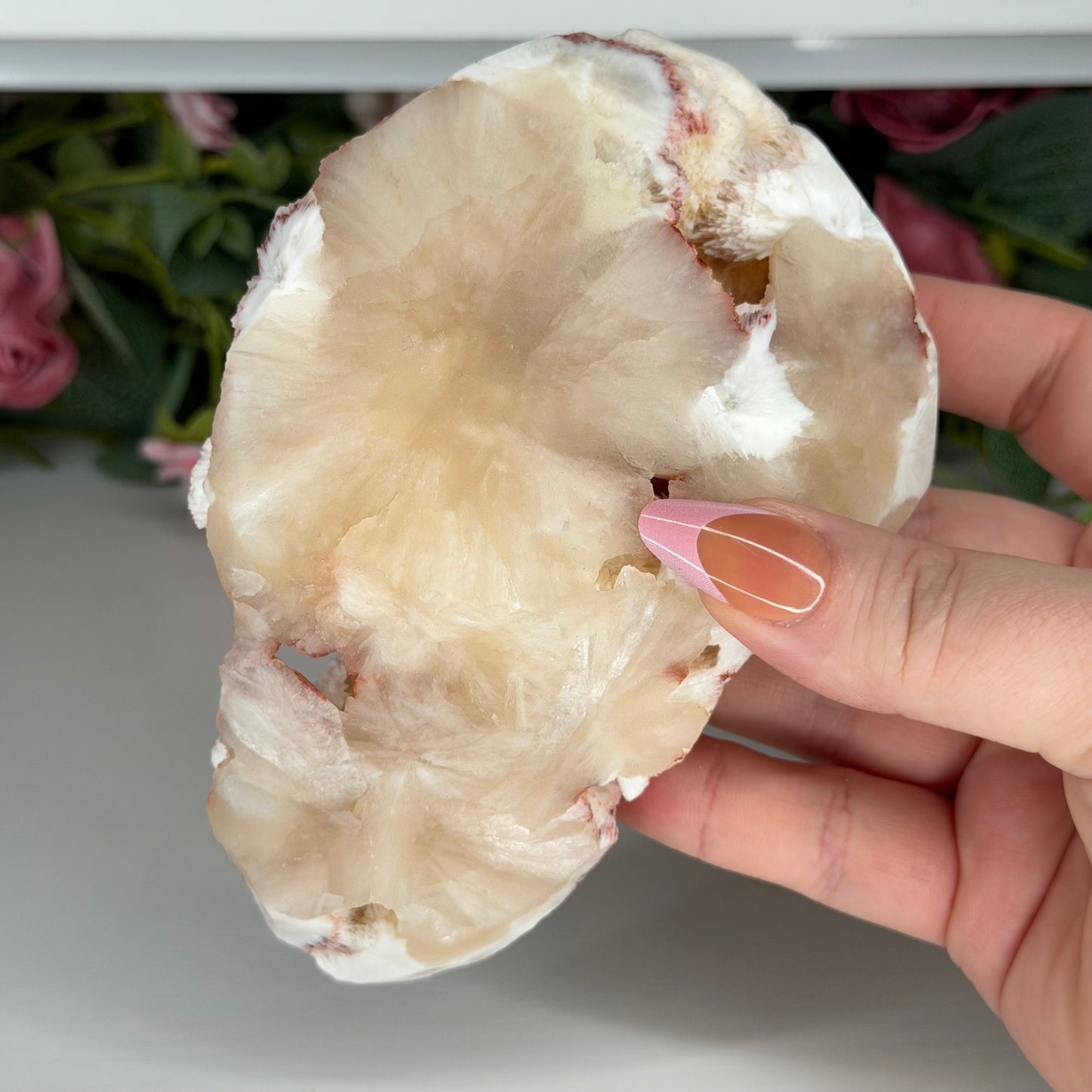 Pink Mordenite On Stilbite