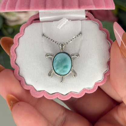 Larimar Turtle Necklace