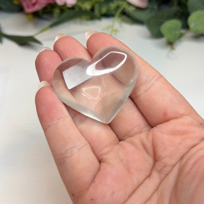 Clear Quartz Hearts