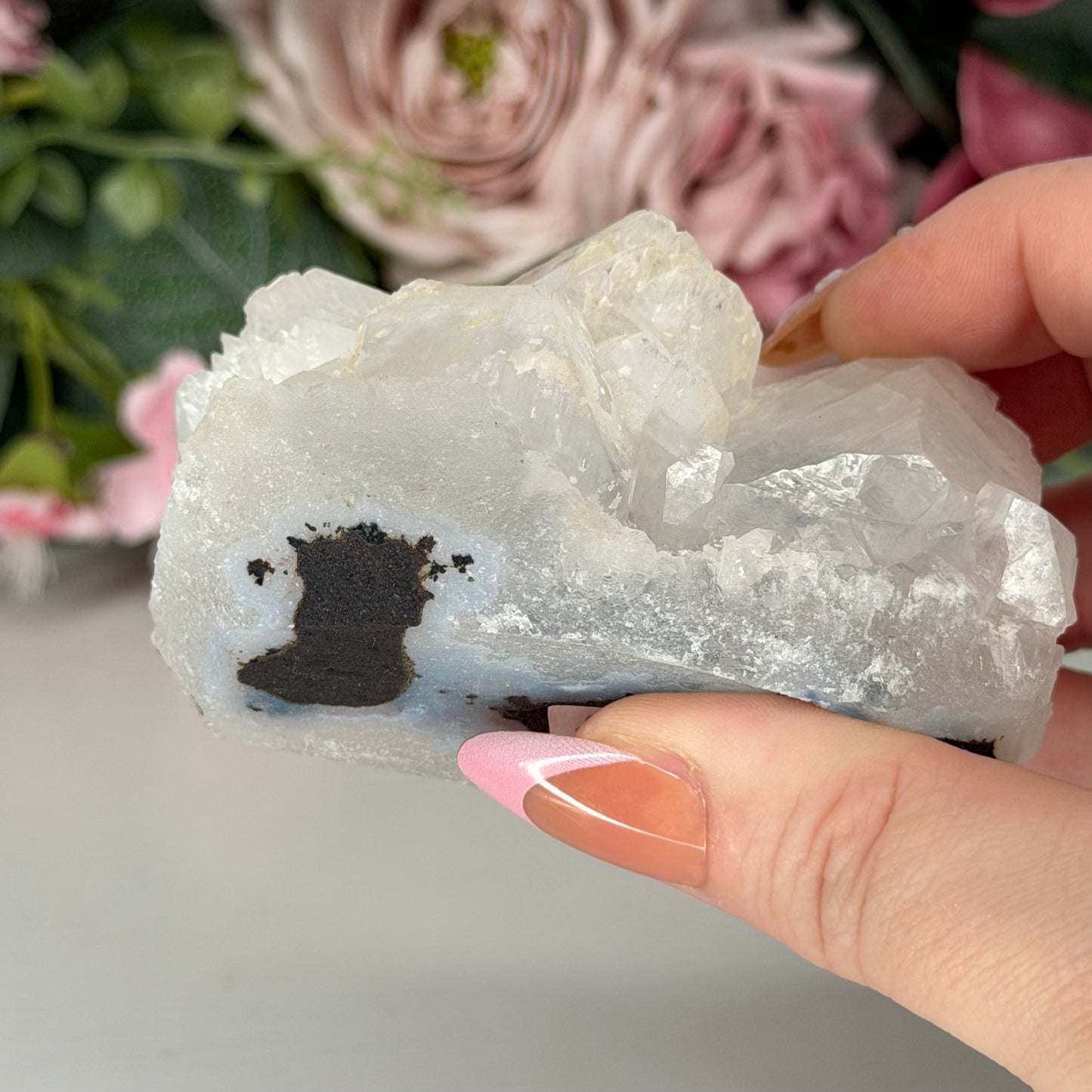Blue Chalcedony With Apophyllite