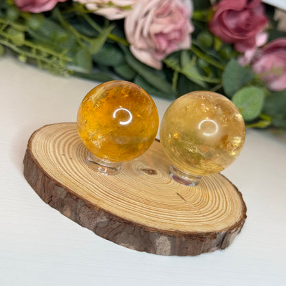 Honey Calcite Spheres