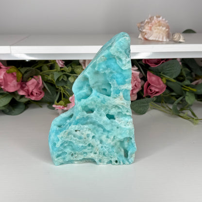 Blue Aragonite Half Polished Freeform