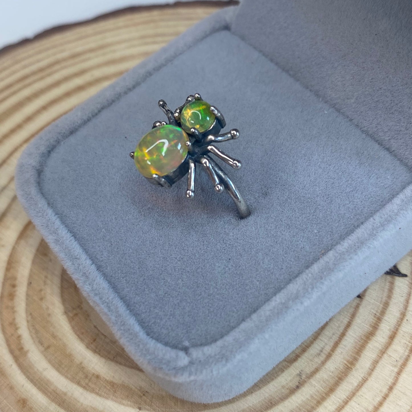 Opal Spider S925 Adjustable Ring