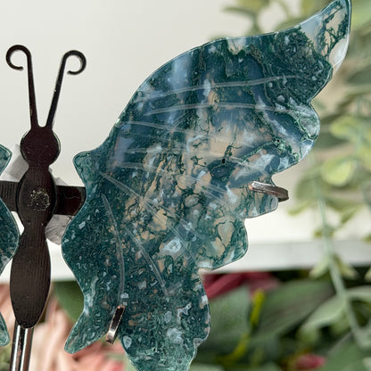 Moss Agate Butterfly Wings