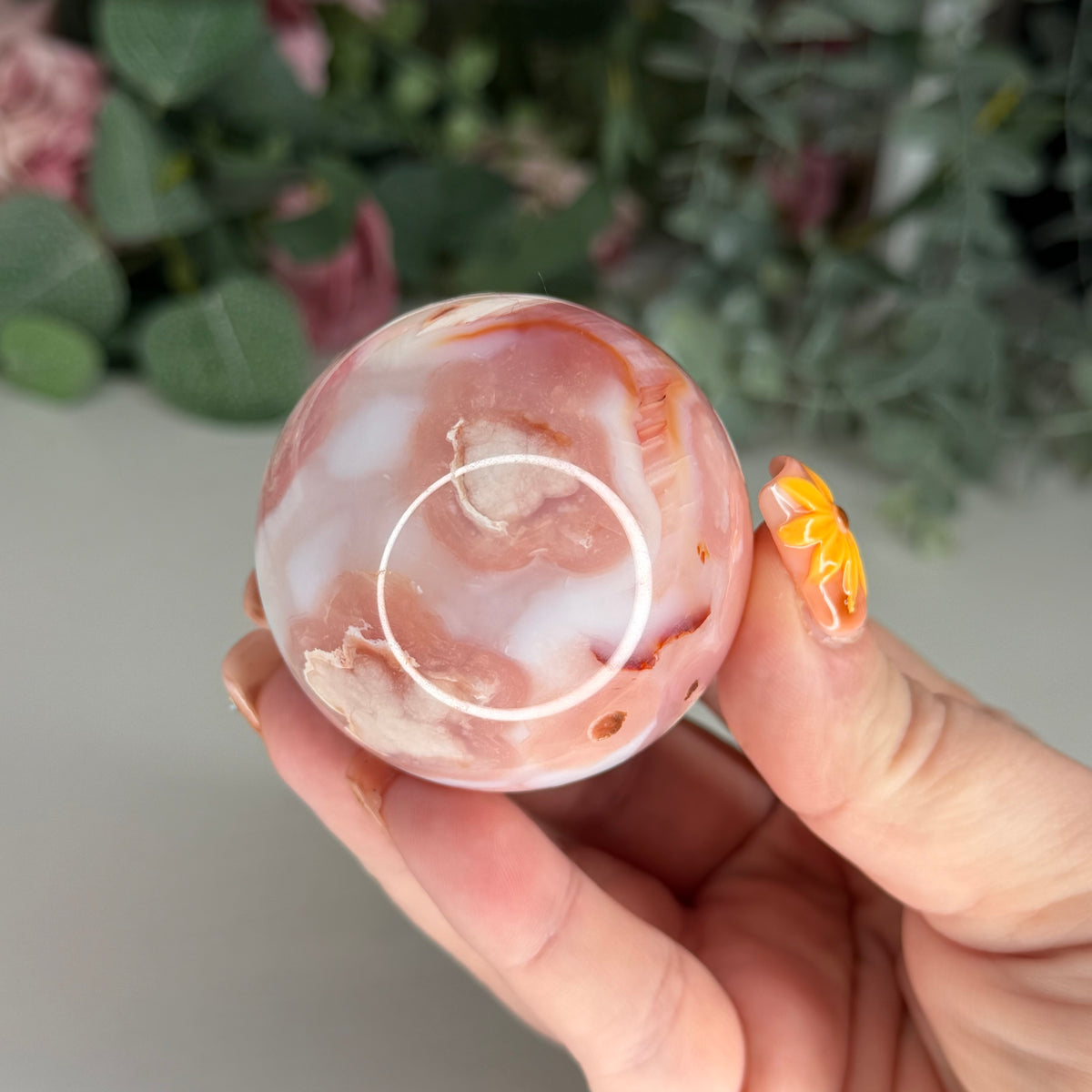 Carnelian Flower Agate Sphere C