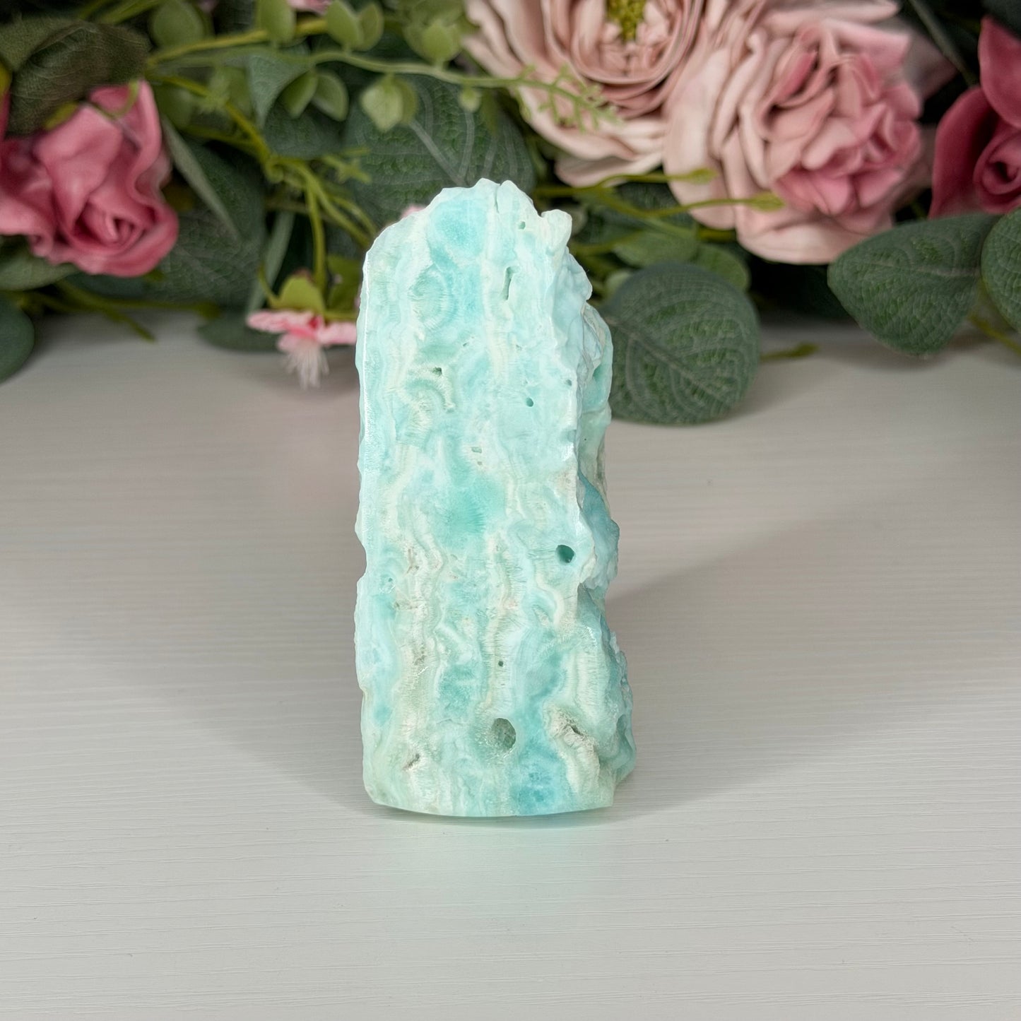 Blue Aragonite Half Polished Freeform