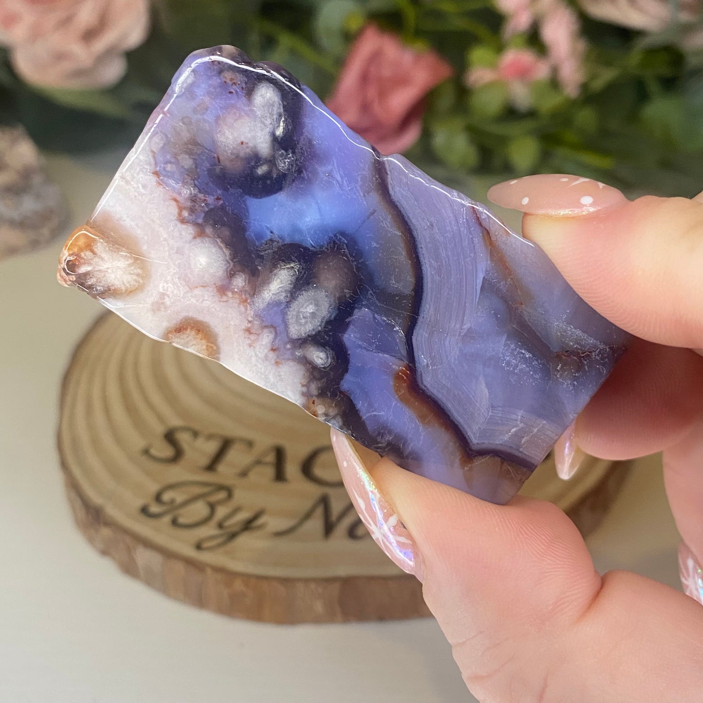 Blue Flower Agate Freeforms