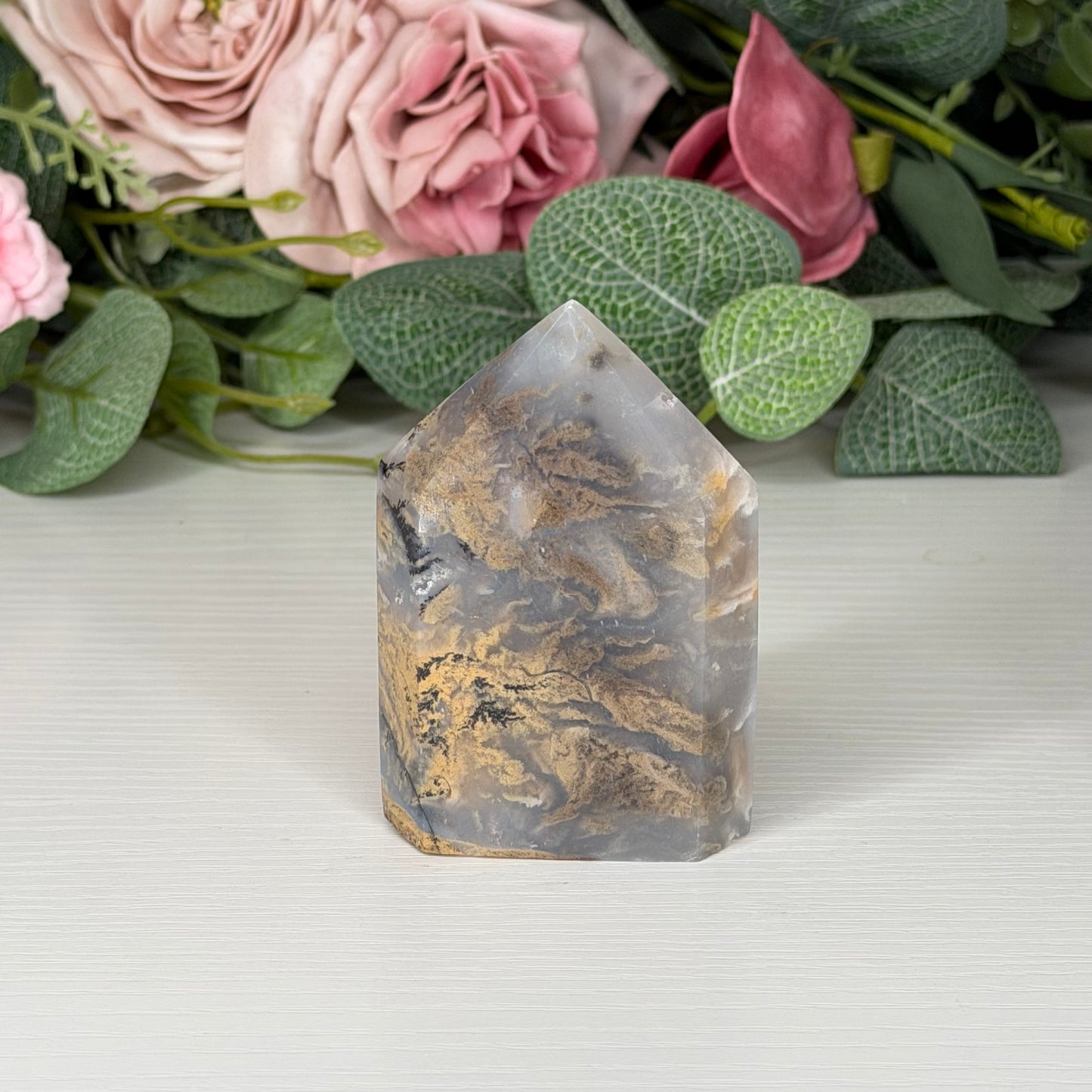 Indonesian Dendritic Moss Agate Domino Towers