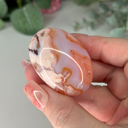 Carnelian Flower Agate Palmstone