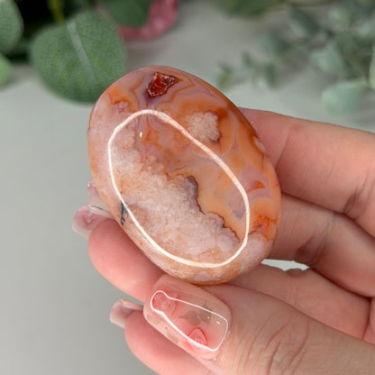 Carnelian Flower Agate Palmstone