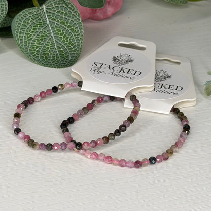 Rainbow Tourmaline Faceted Bracelet (4mm)