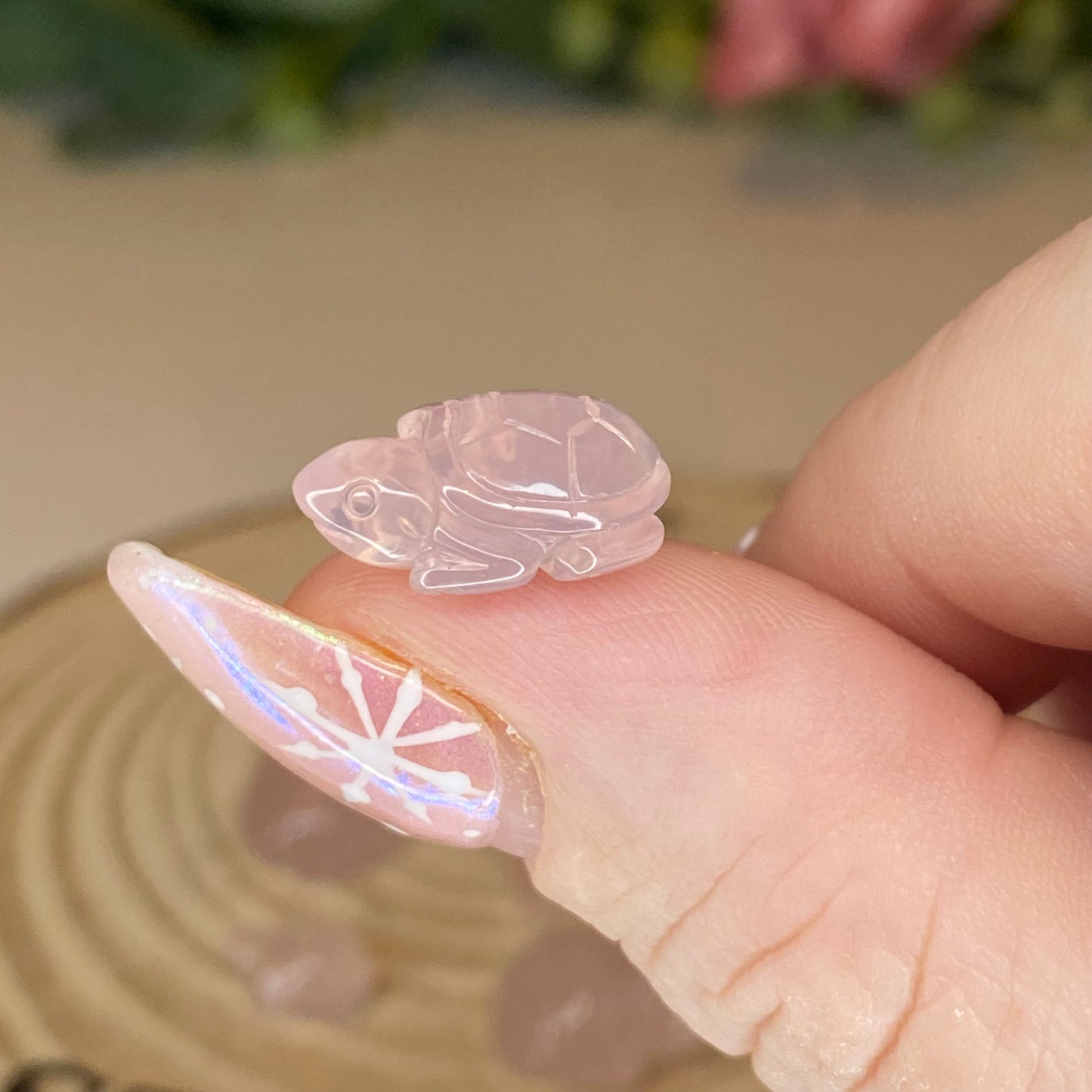 High Quality Mini Rose Quartz Tortoise (Intuitively Chosen)