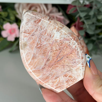 Pink Stick Agate Teardrop