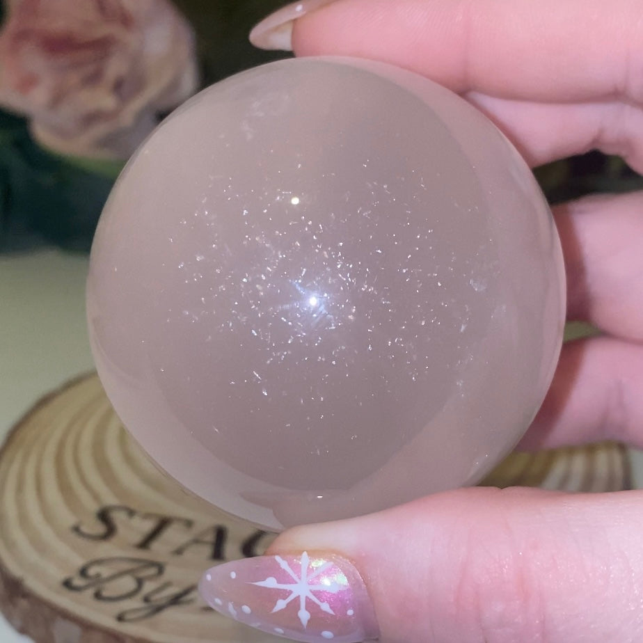 Pink Girasol Quartz Sphere