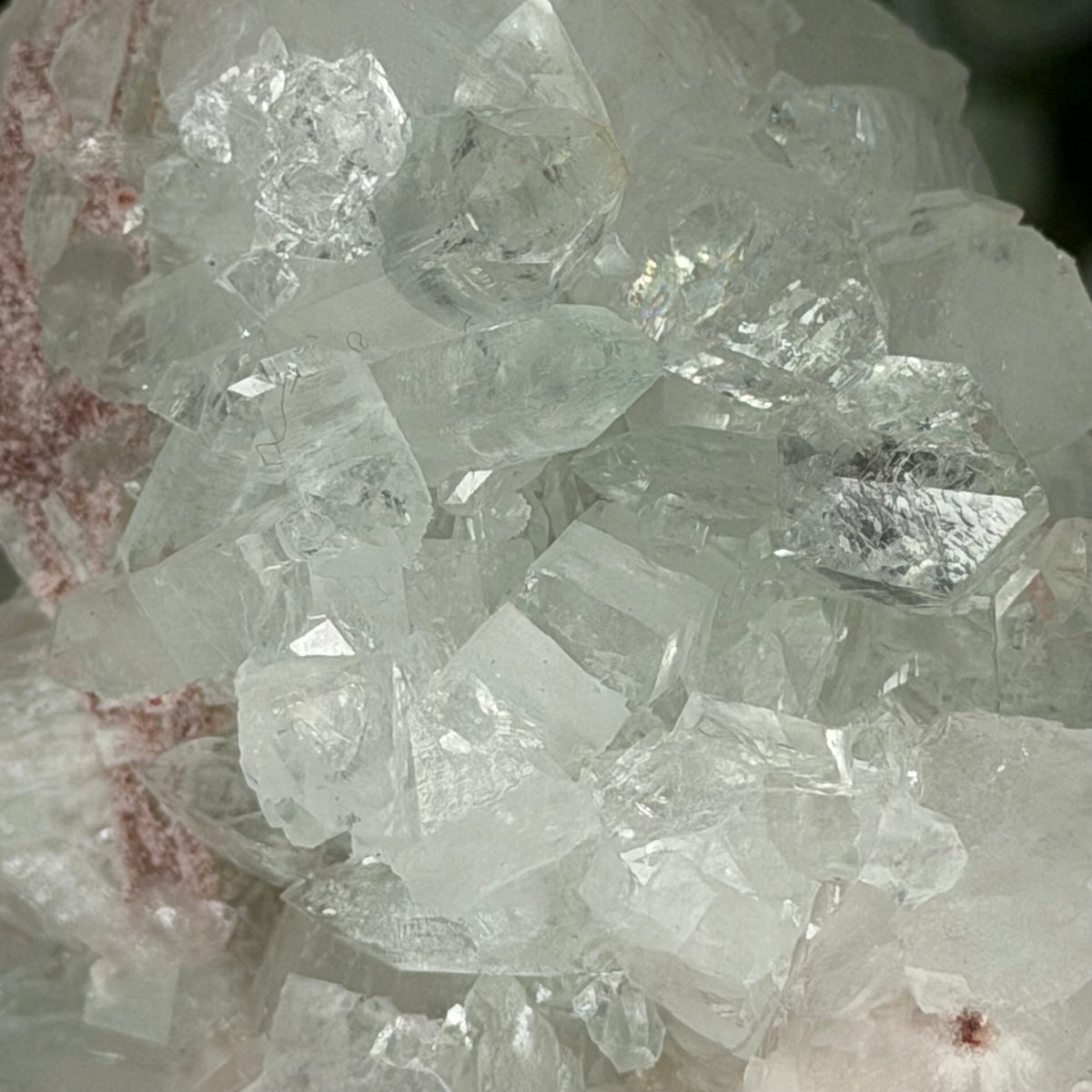 Green Apophyllite With Pink Chalcedony Q