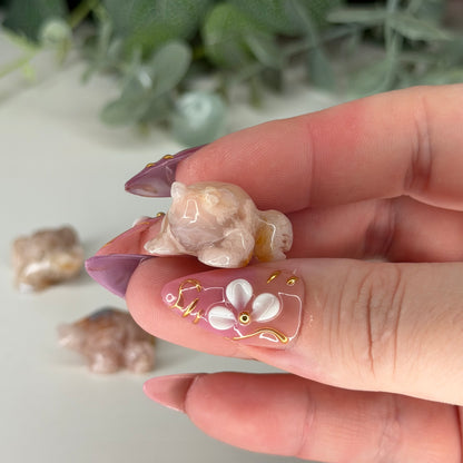 Mini Flower Agate Frog