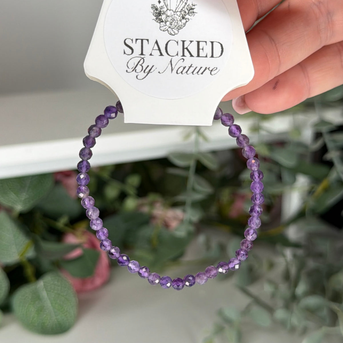 Amethyst Faceted Bracelet (4mm)
