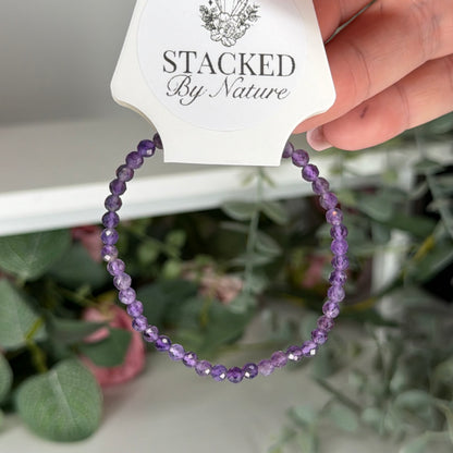 Amethyst Faceted Bracelet (4mm)