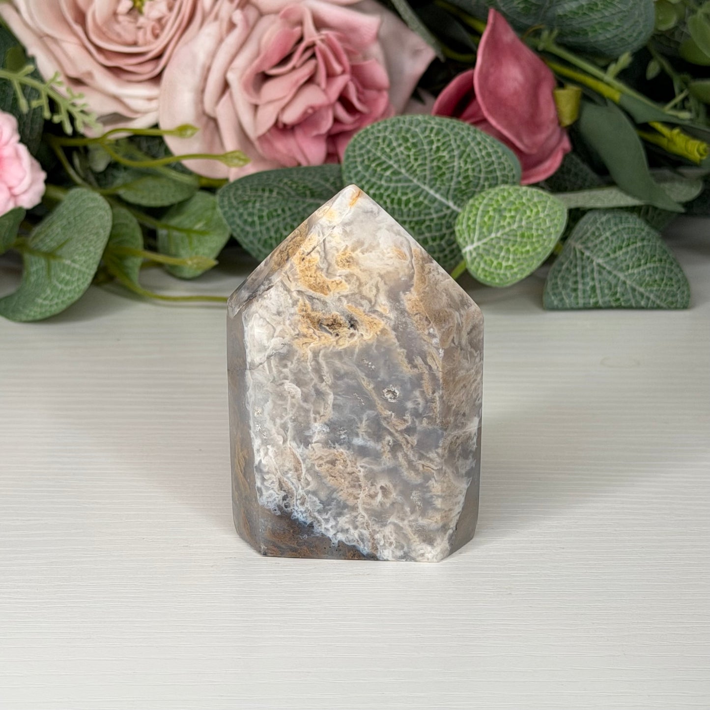 Indonesian Dendritic Moss Agate Domino Towers