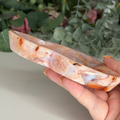 Carnelian Flower Agate Dish D