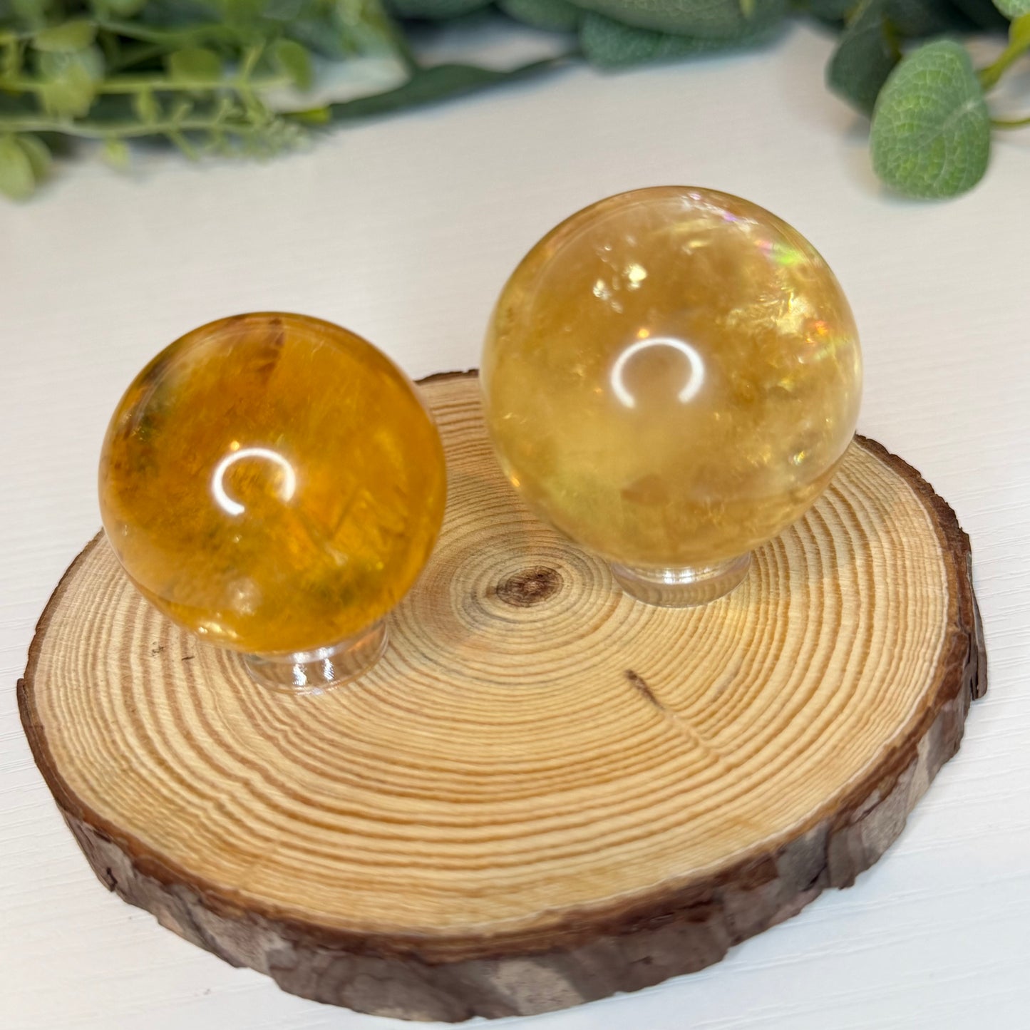 Honey Calcite Spheres