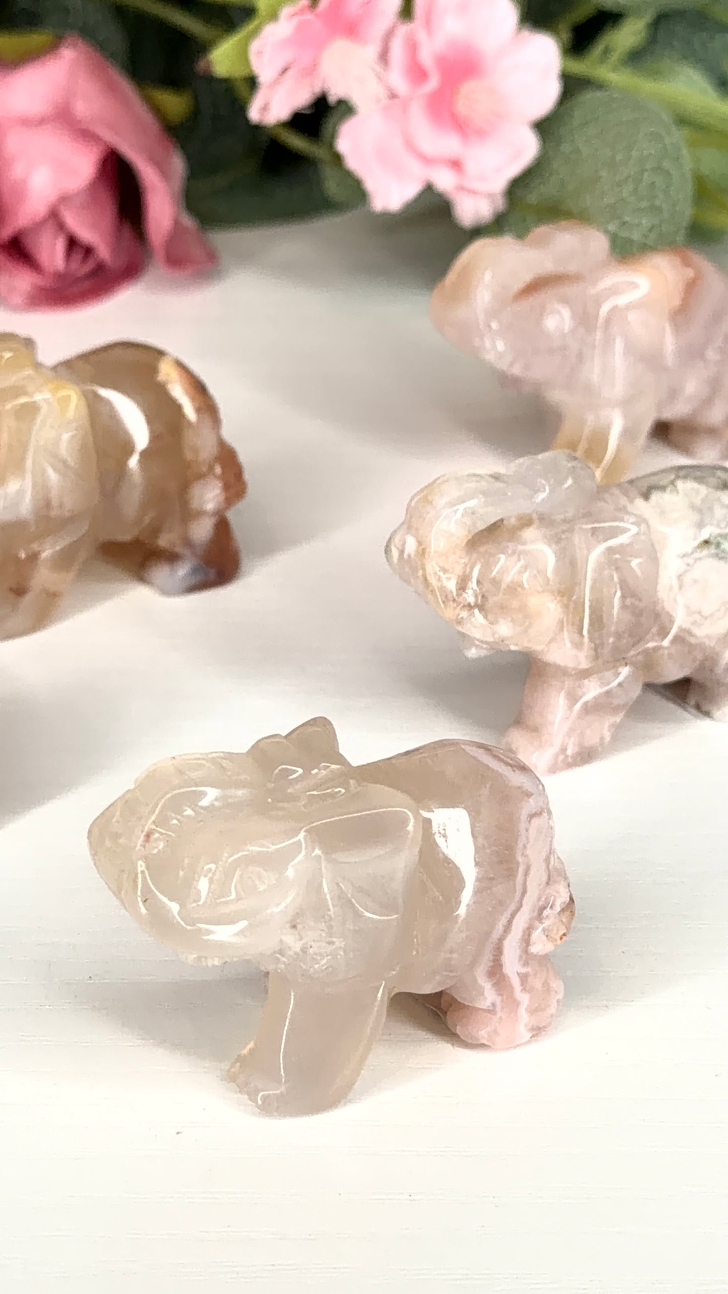 Flower Agate Elephant