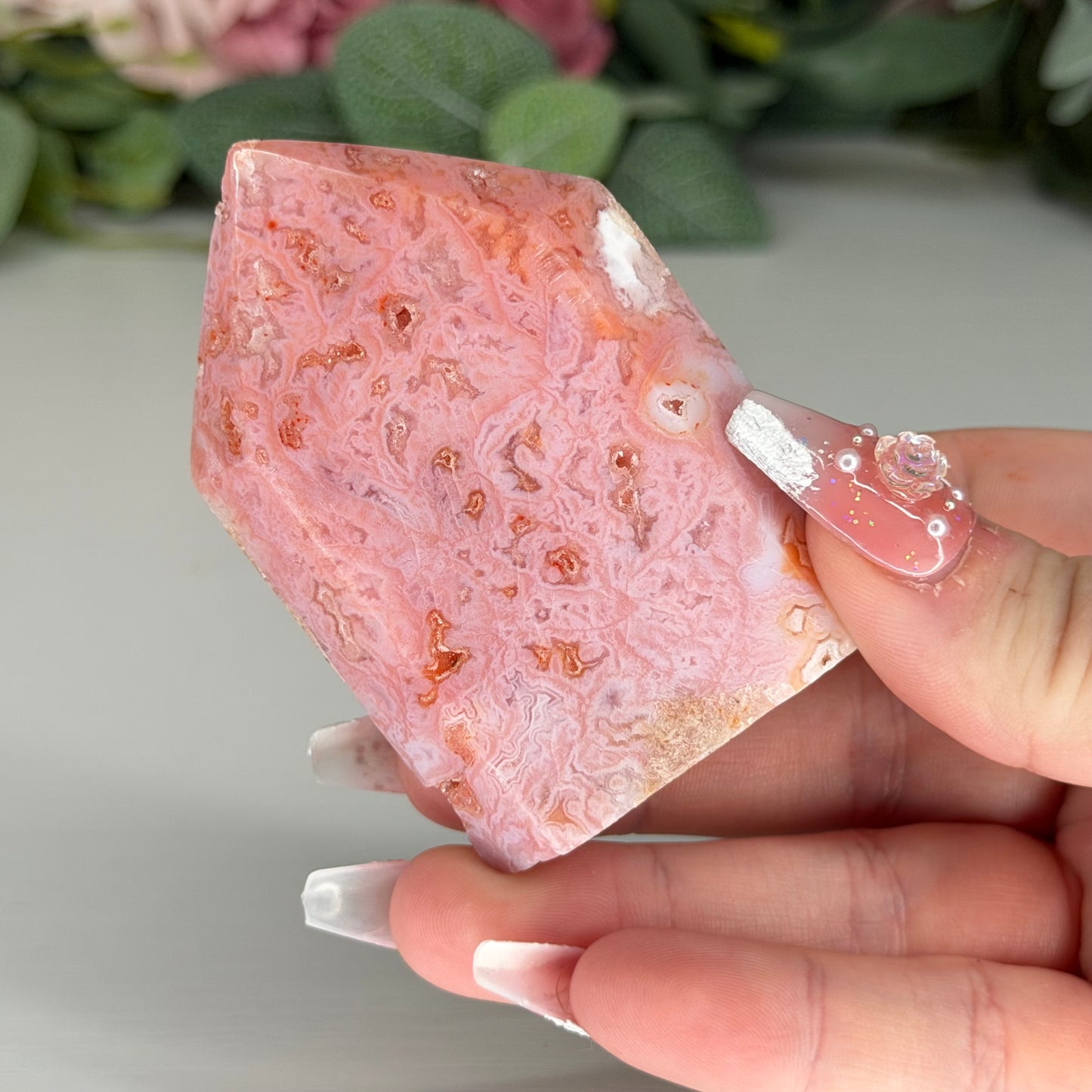 Pink Carnelian Domino Towers
