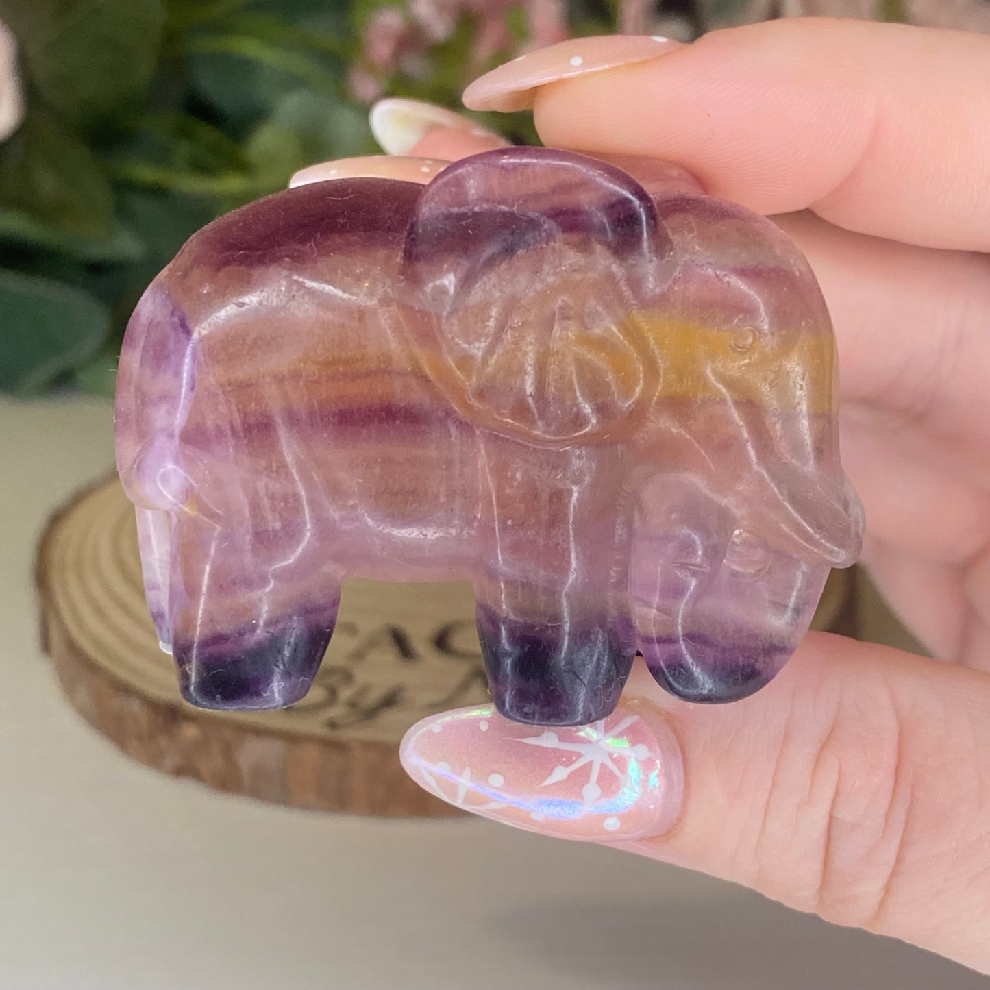 Fluorite Elephant Carvings
