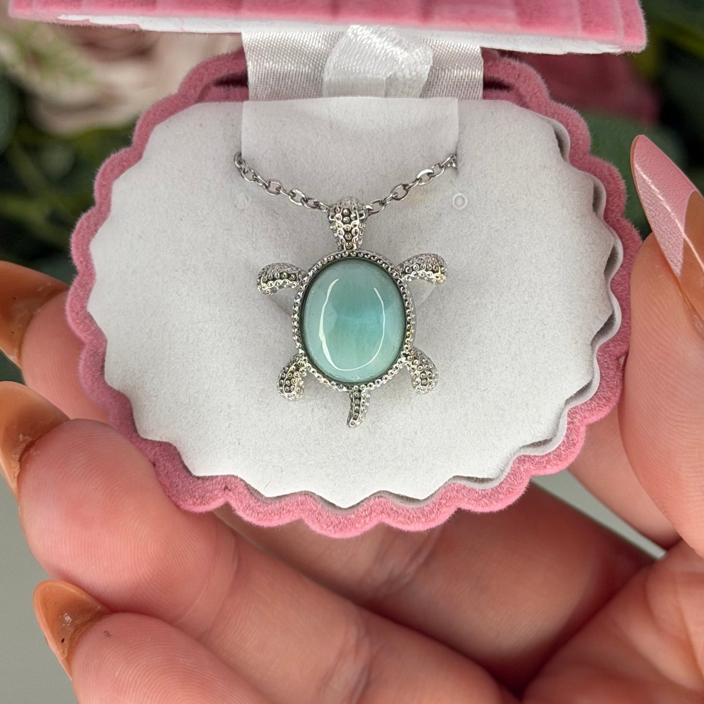 Larimar Turtle Necklace