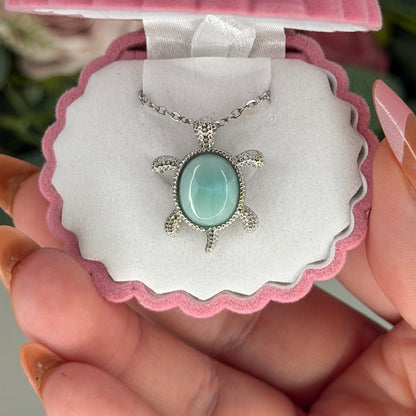 Larimar Turtle Necklace