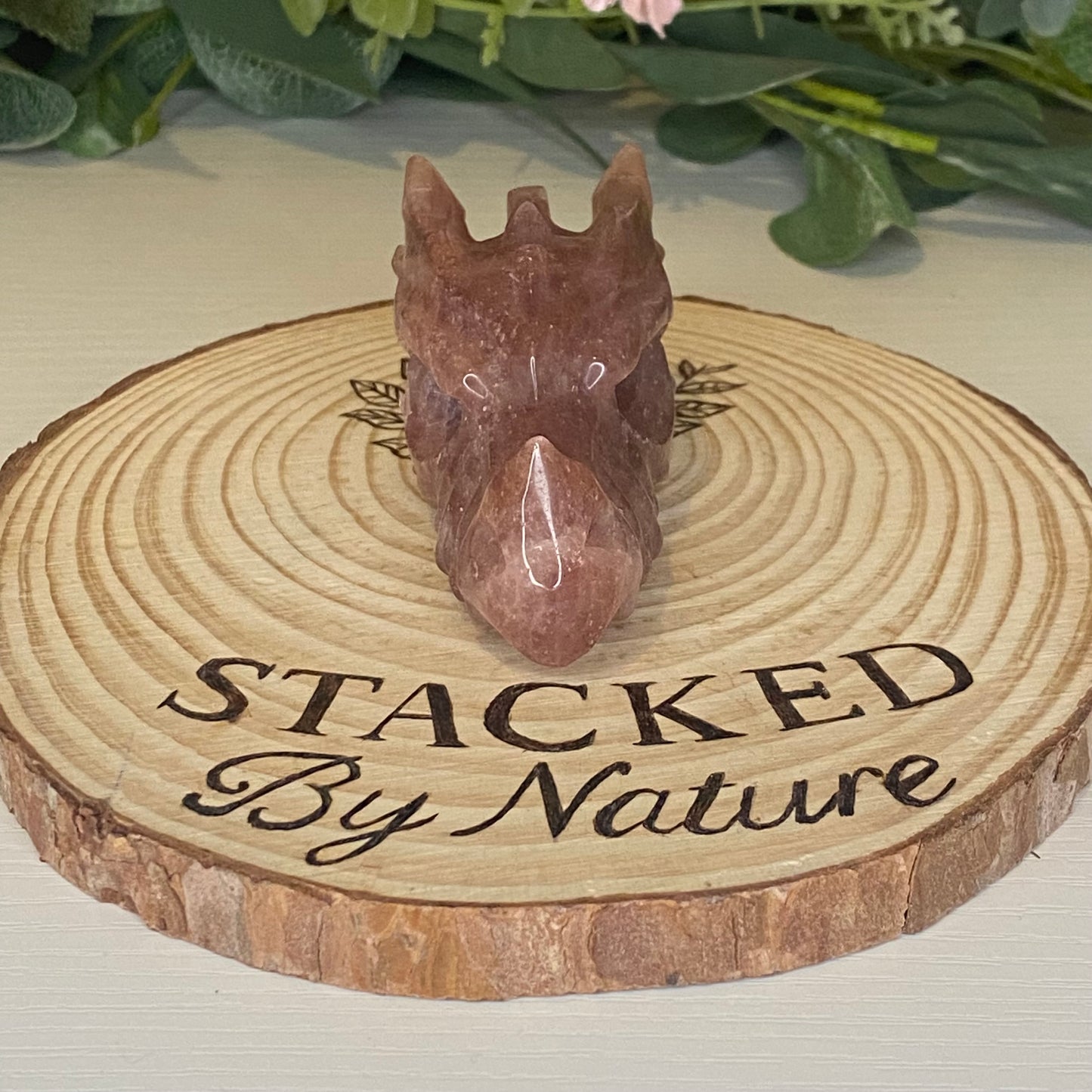 Strawberry Quartz Dragon Head